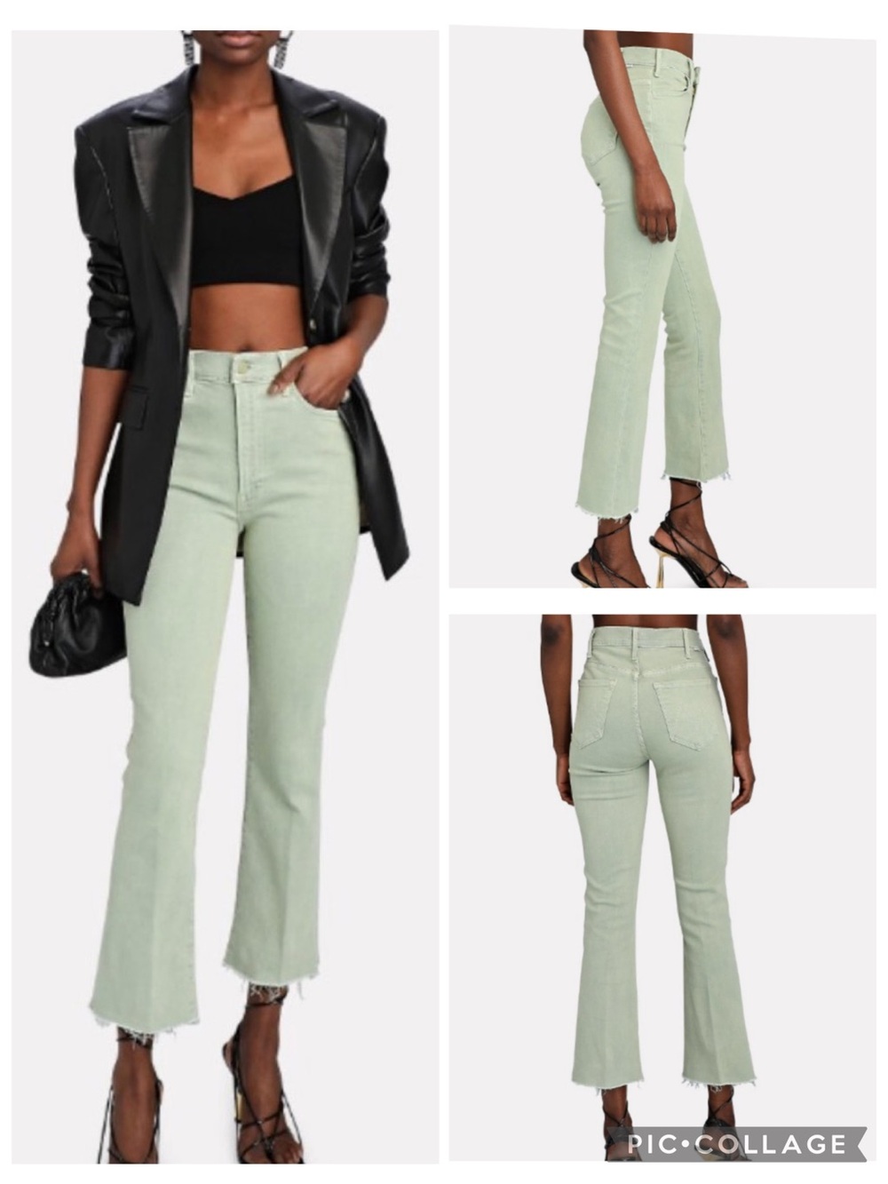 Mother Denim The Hustler Ankle Fray Jean in Iceberg Green Women’s size 25